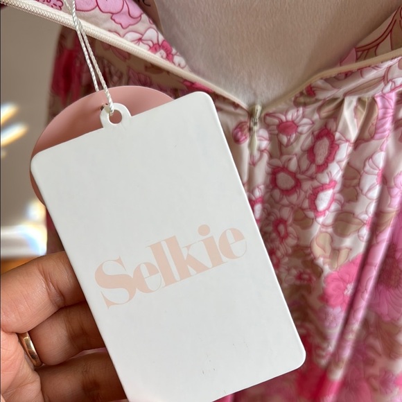 Selkie The Ritz Maxi Vintage Romantic Floral Puff Sleeve Sof Pink Dress Size XS - Picture 12 of 16